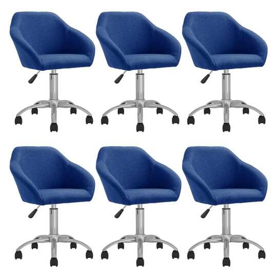 Pasukamos valgomojo kėdės, 6vnt., mėlynos spalvos, audinys; - Kėdės