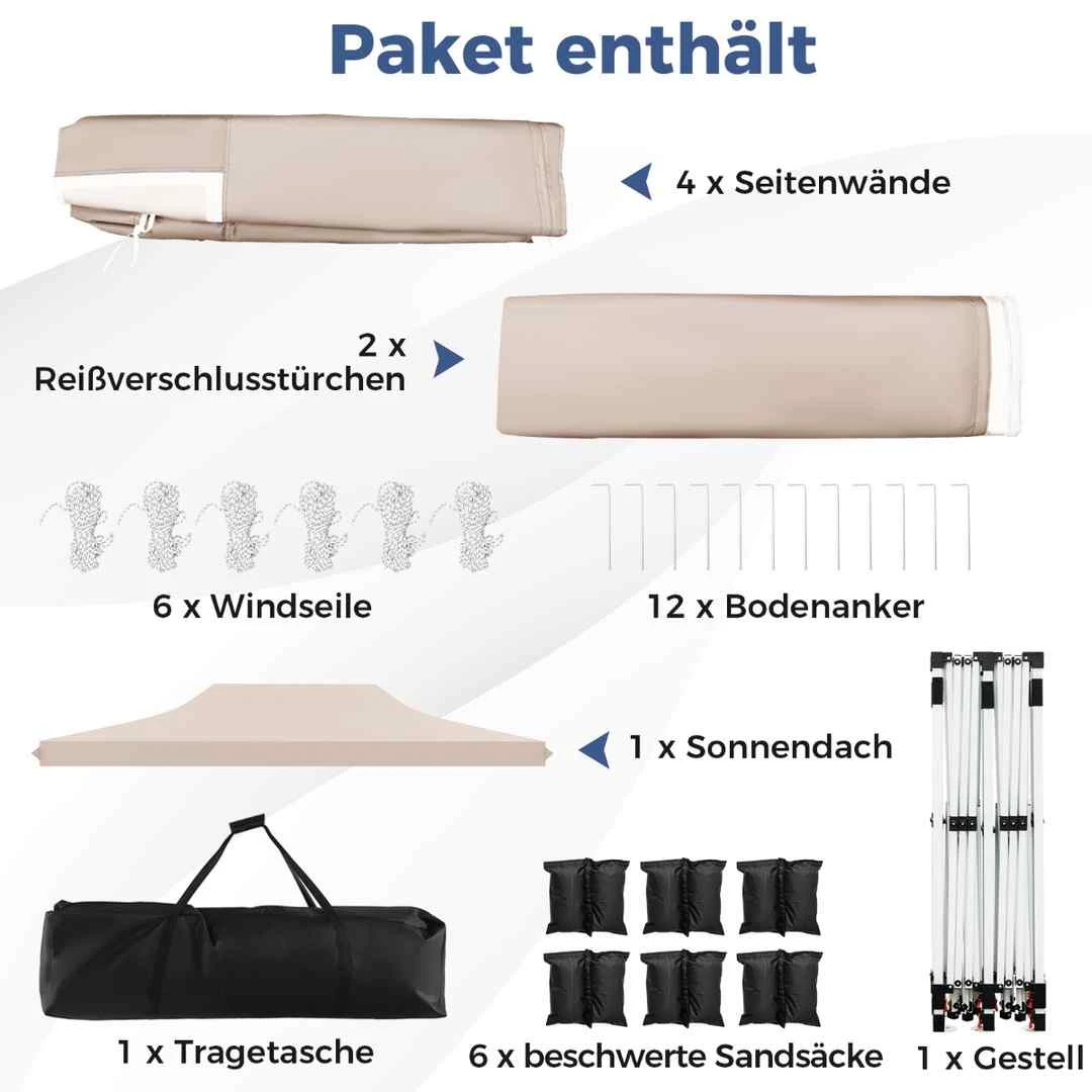 Pavėsinė 600x300 cm su reguliuojamu aukščiu
