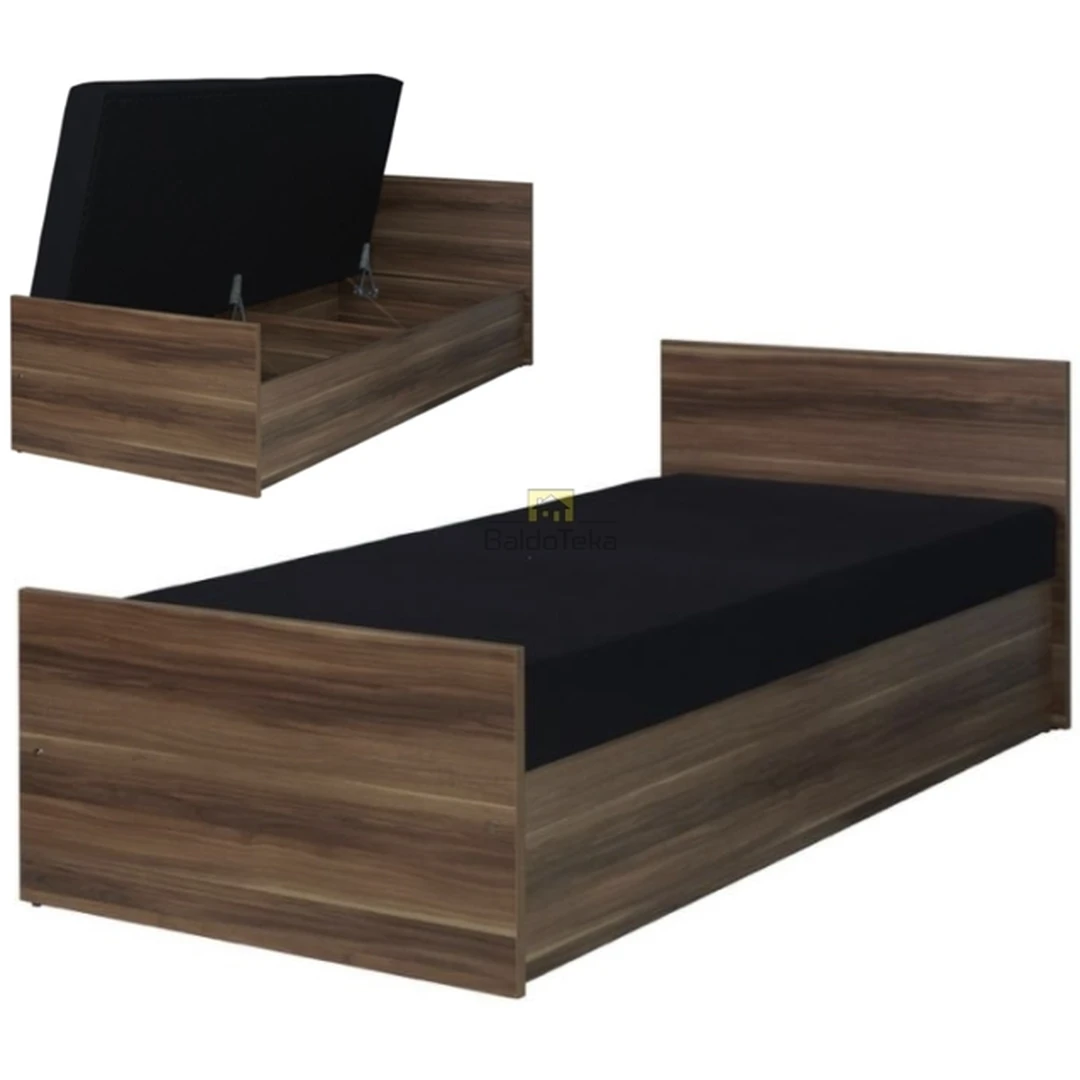 Ergonomiška 80×200 lova su čiužiniu ir patalynės dėže