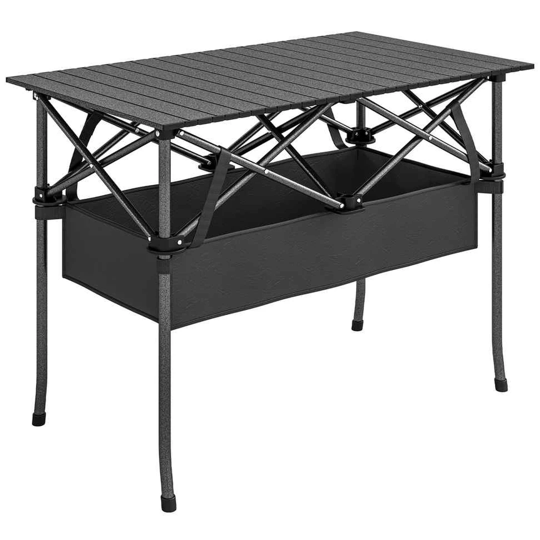 Pikniko stalas, sulankstomas, Juoda, 93 × 68 × 55 cm - Kėdės