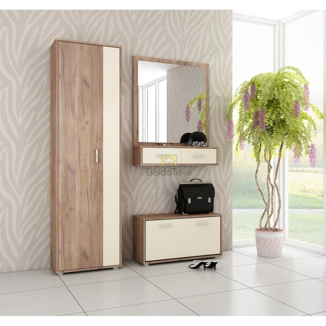 Moderni spintos spinta Craft tobaco ir kreminė matinė