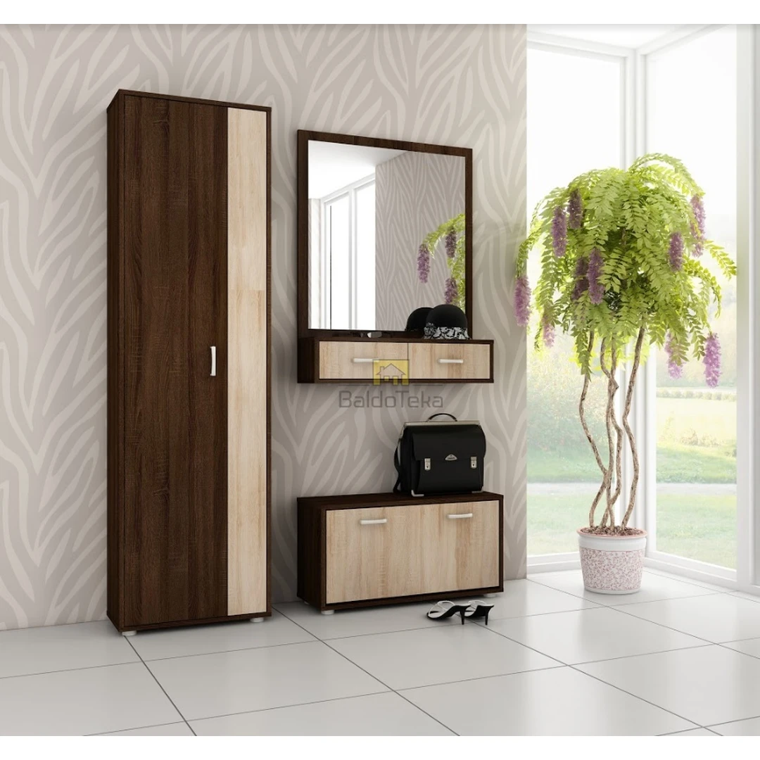 Ergonominė spintelė tamsi ir šviesi sonoma