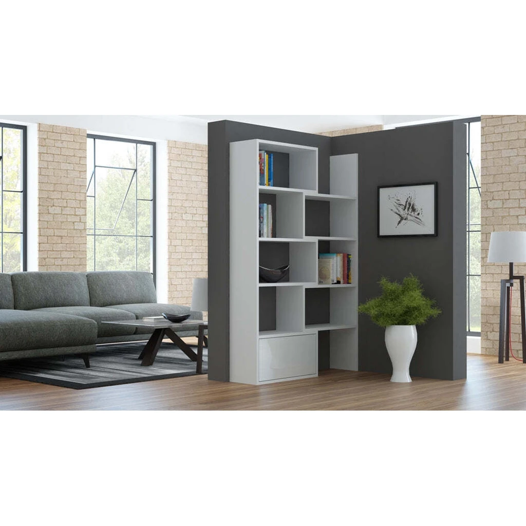 Elegantiška ištraukiama knygų spinta su PUSH CLICK sistema