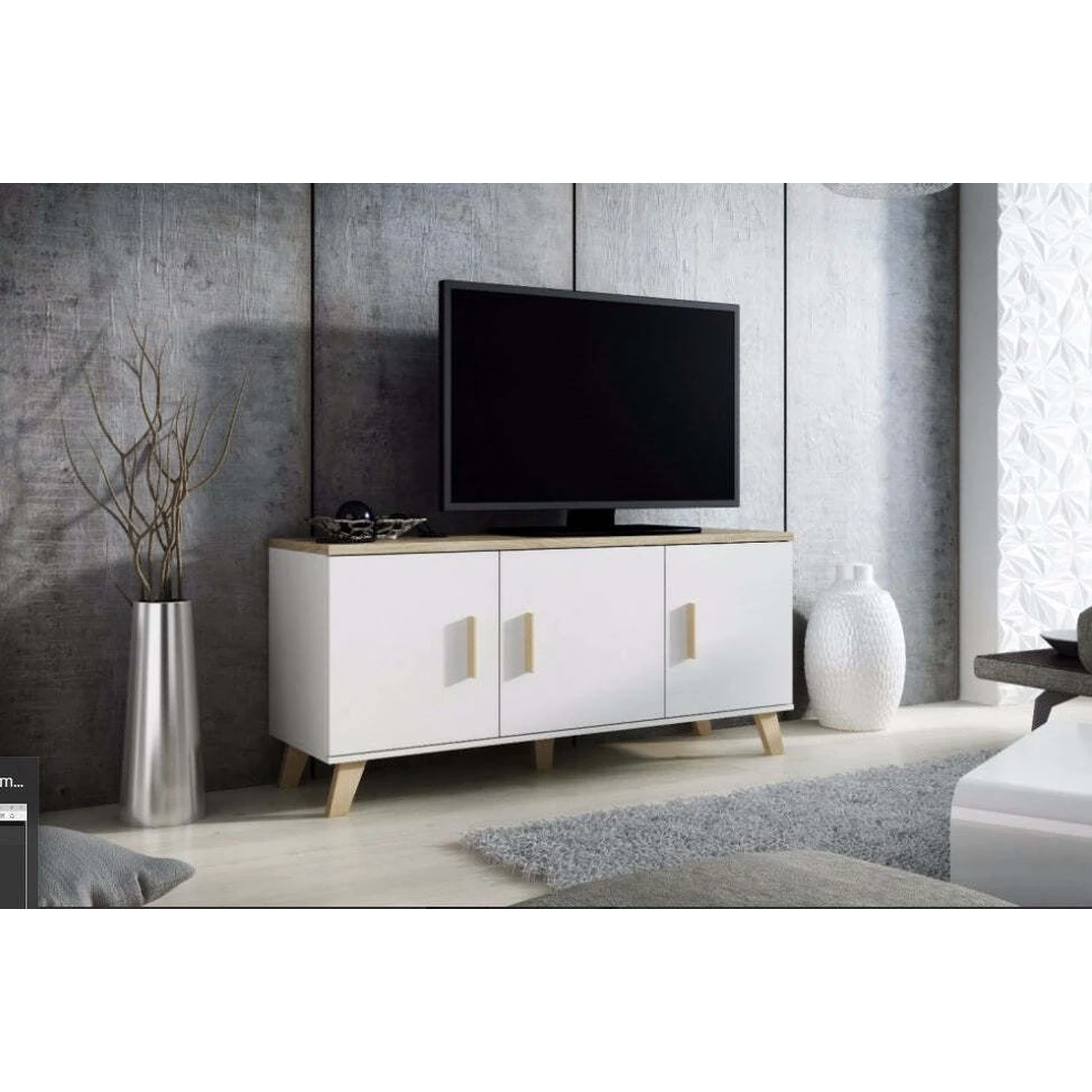 Šiuolaikiška spinta su matiniu medžio drožlių plokštės korpusu