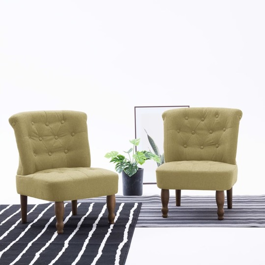 Prancūziško stiliaus kėdė, žalia, audinys - Foteliai