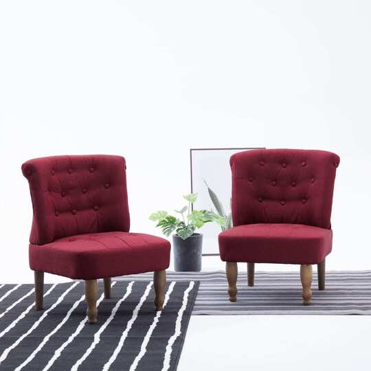 Prancūziško stiliaus kėdės, 2vnt., audinys - Foteliai