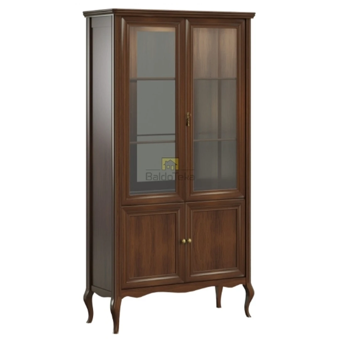 Vyšnios spalvos medinis spinta su veidrodžiu