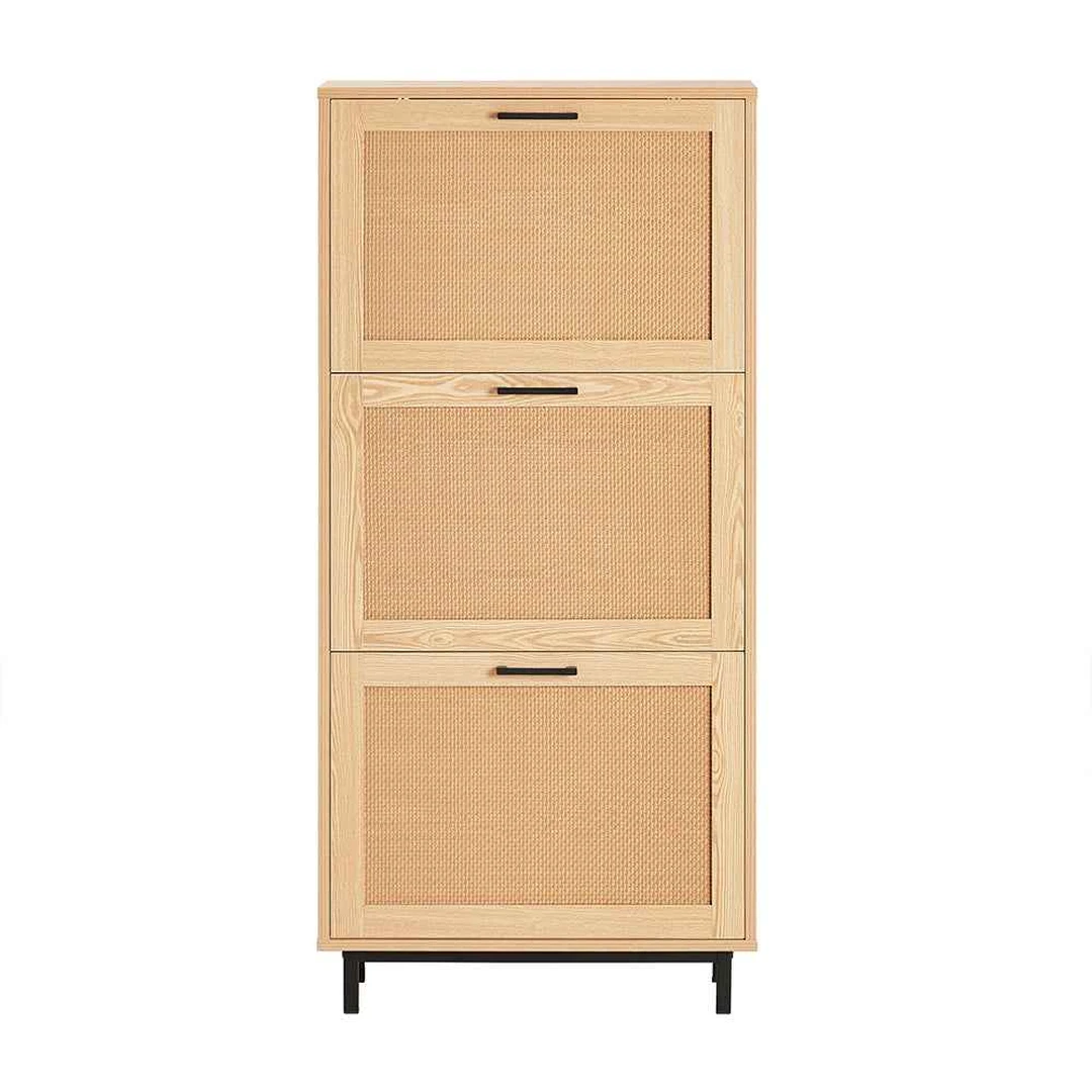 Prieškambario spinta 60x24x127cm., šviesiai rudos/juodos spalvos - Spintos
