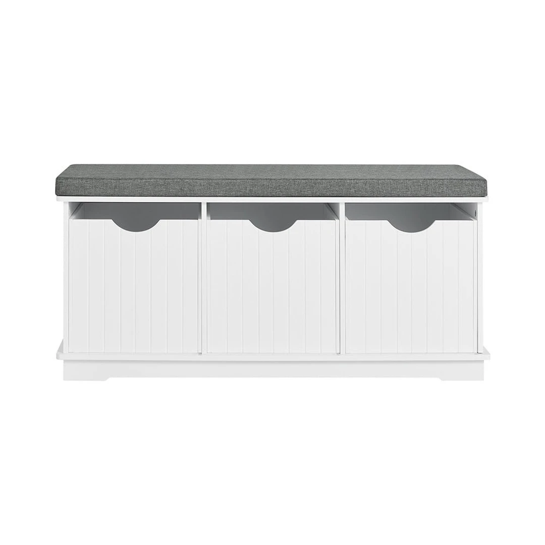 Prieškambario suolas 100x36x46cm., baltos/pilkos spalvos - Batų dėžės, stovai