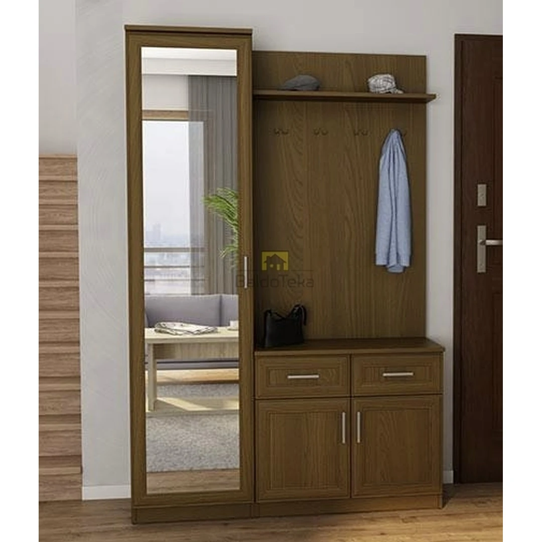 Ergonominė spintelė su veidrodžiu ir universaliu montavimu