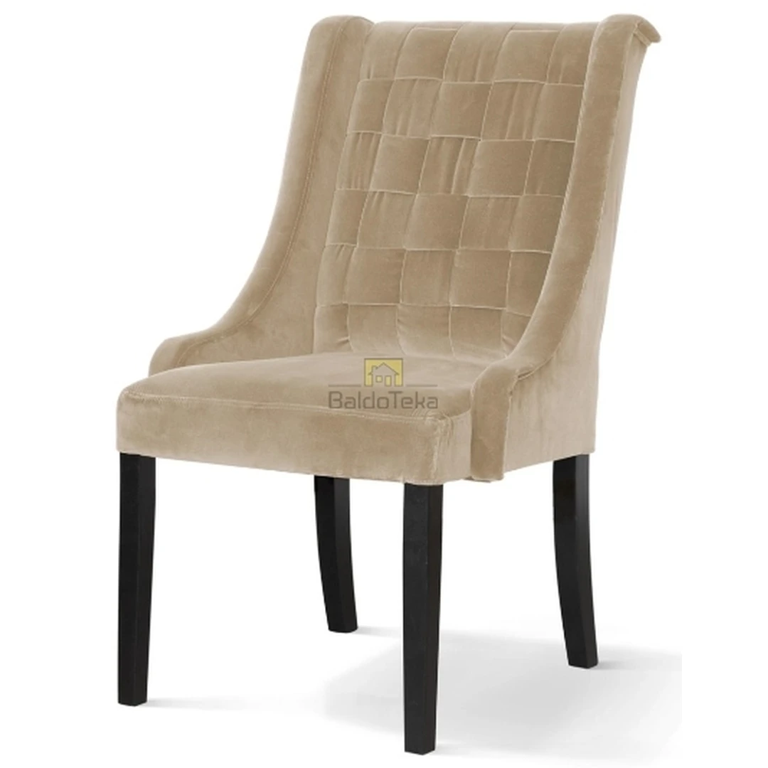 Ergonominė sofė su aksominiu audiniu ir medinėmis kojelėmis