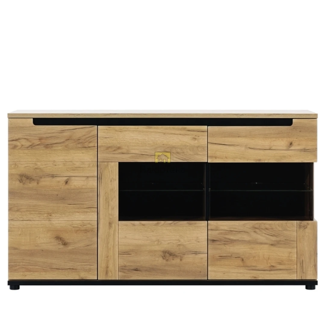 Moderni spintelė auksinis ąžuolas craft/juoda matinė