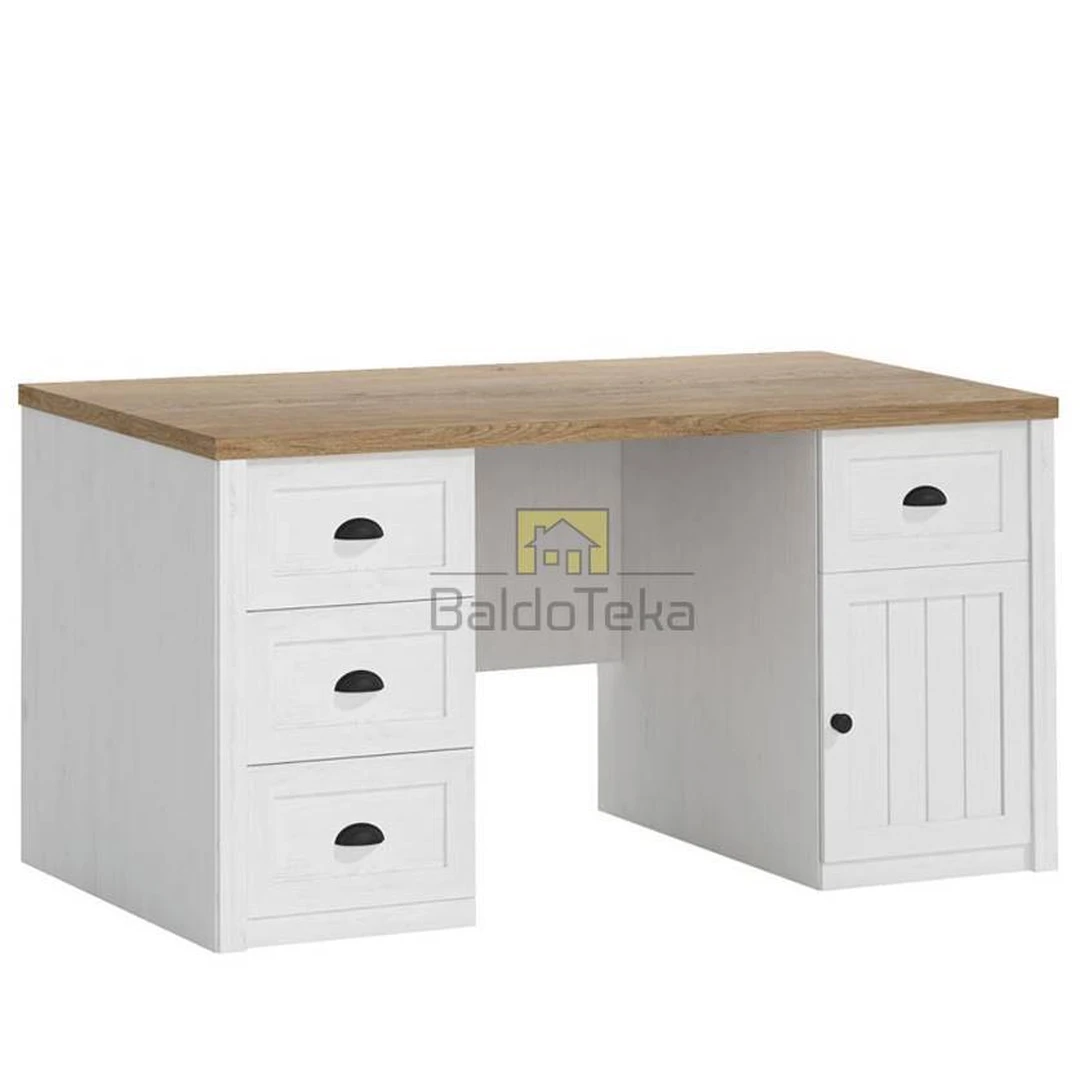 Stilinga spinta su metališkomis rankenėlėmis – pušis Anderson + tamsus ąžuolas