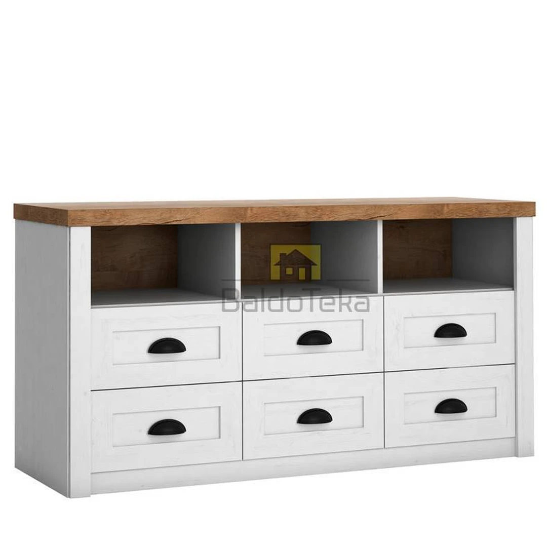 Elegantiški PROWANSJA stiliaus spintos – pušis Anderson & tamsus ąžuolas