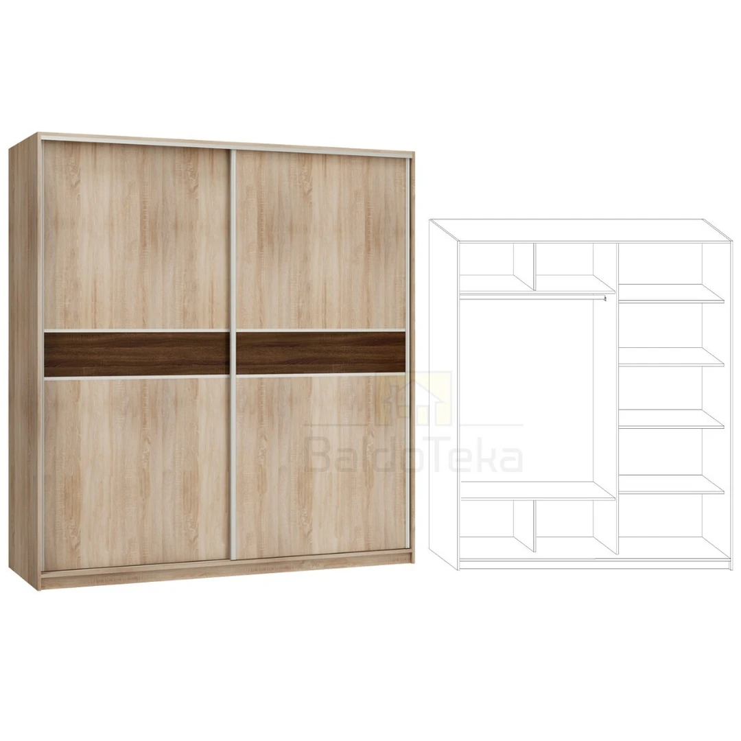 Erdvus spintos modelis 200x216x65 cm, spalva pagal pasirinkimą