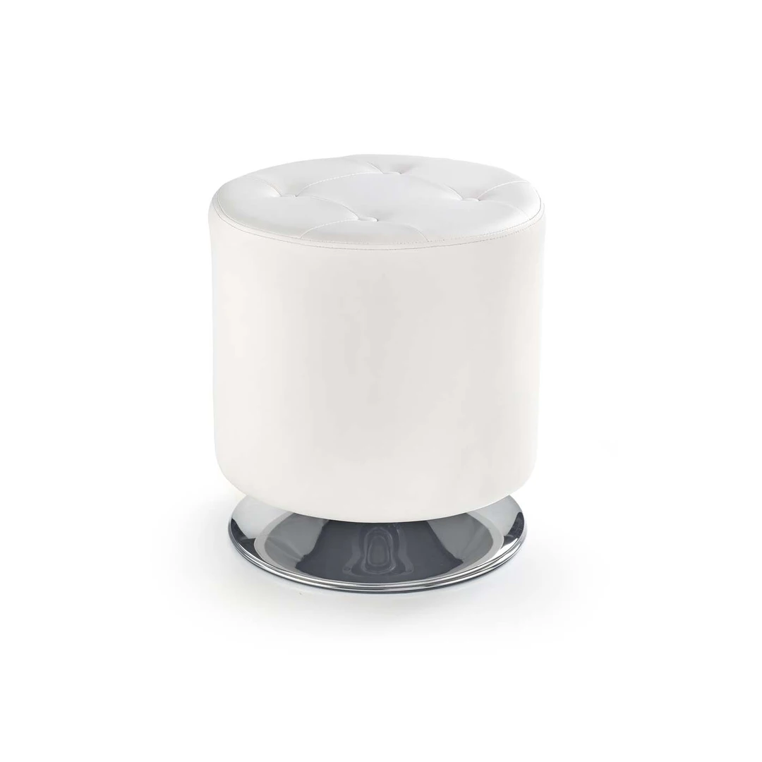 Stylūs balti kėdės su chromo plieno karkasu ir eko oda