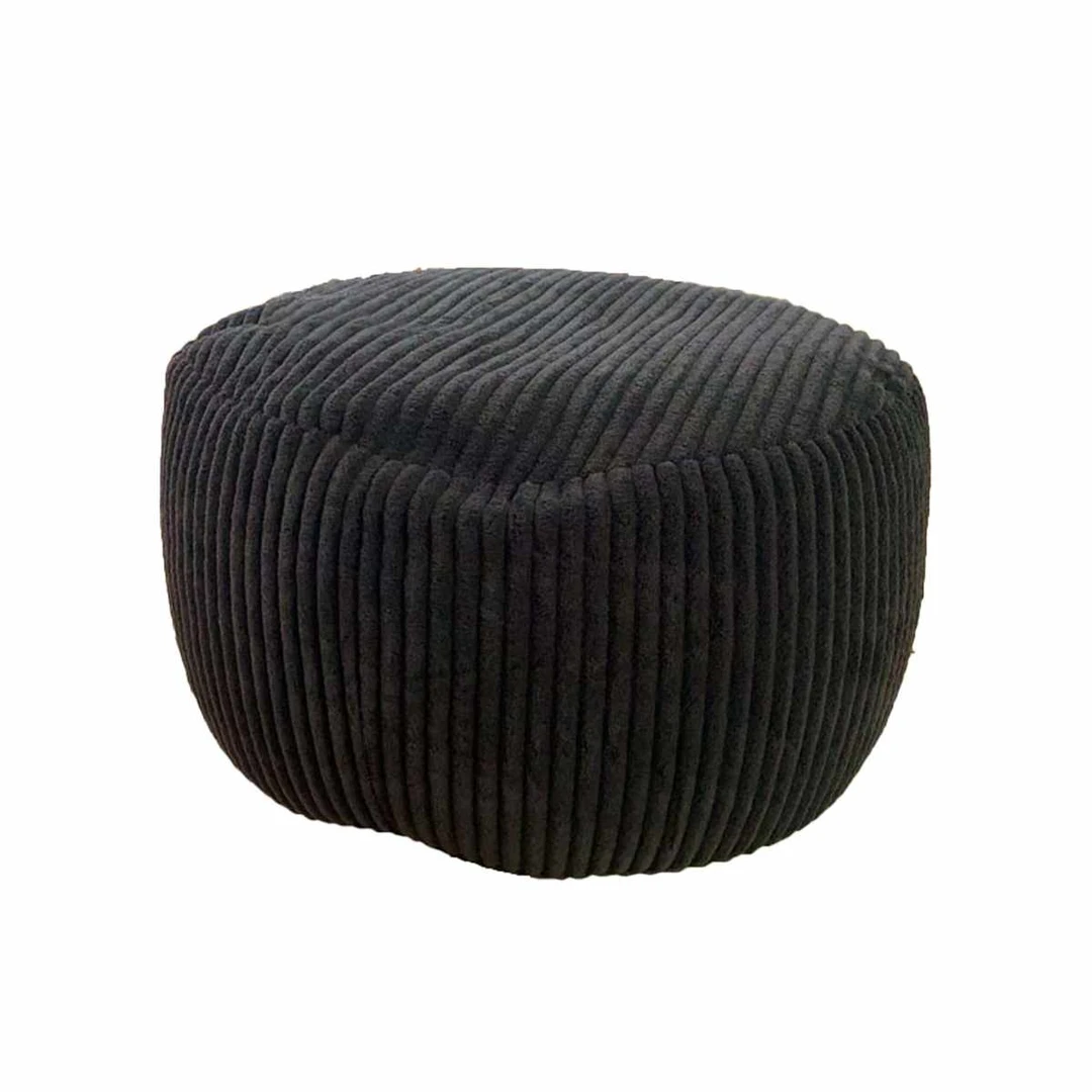 Pufas Relaxdays, 1 vnt, Juoda, Ø 50 × 35 cm - Pufai