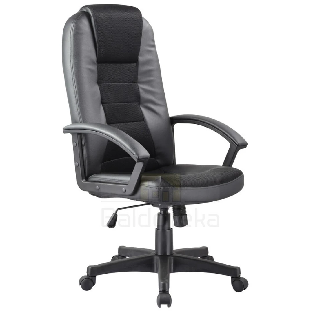 Ergonominė juoda kėdė su TILT mechanizmu ir iki 100 kg apkrova