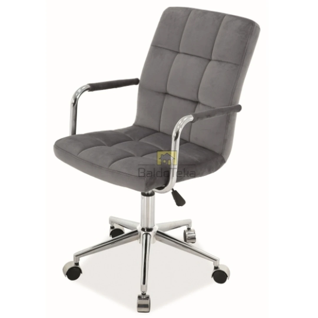 Pilki aksominiai kėdės su 100 kg apkrova