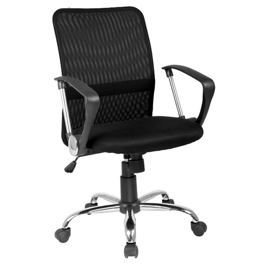 Ergonominis biuro kėdė su TILT mechanizmu ir juodu membraniniu audiniu