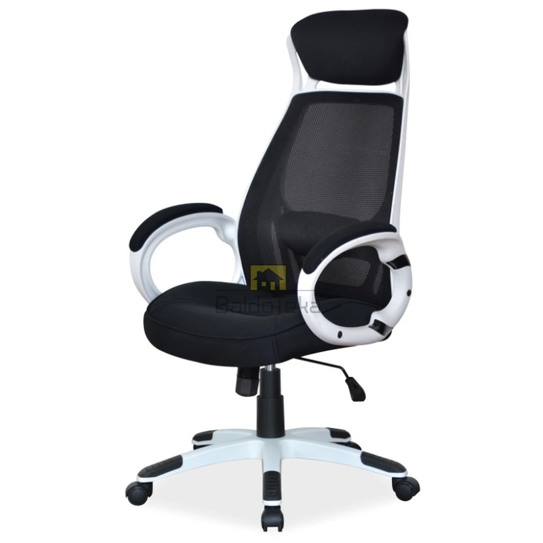 Juodi gobeleno kėdės su TILT mechanizmu, 140 kg apkrova