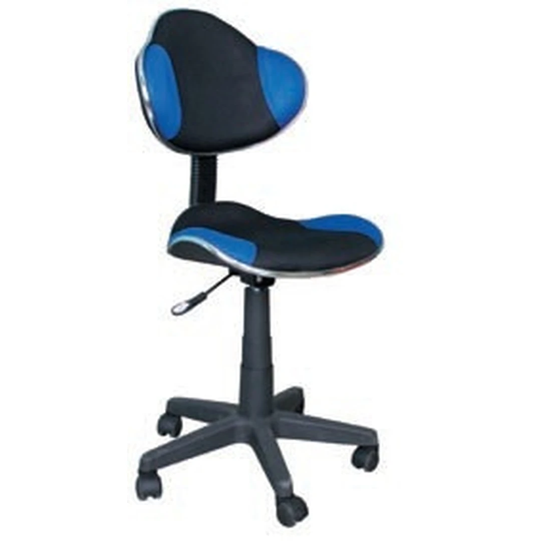 Ergonominis kėdės modelis su mėlyna ir juoda spalva
