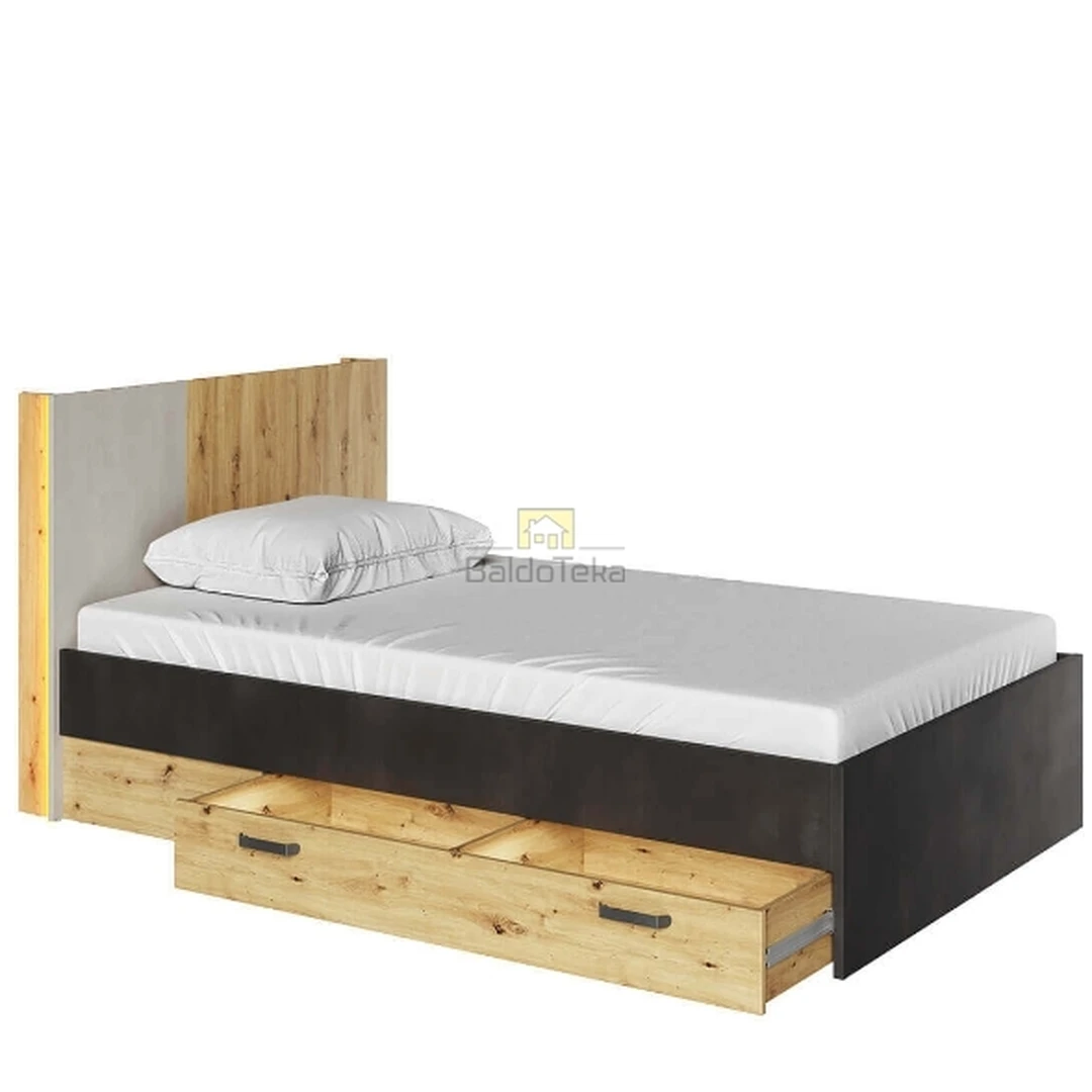 Ergonominė lova su grotelėmis ir patalynės dėže