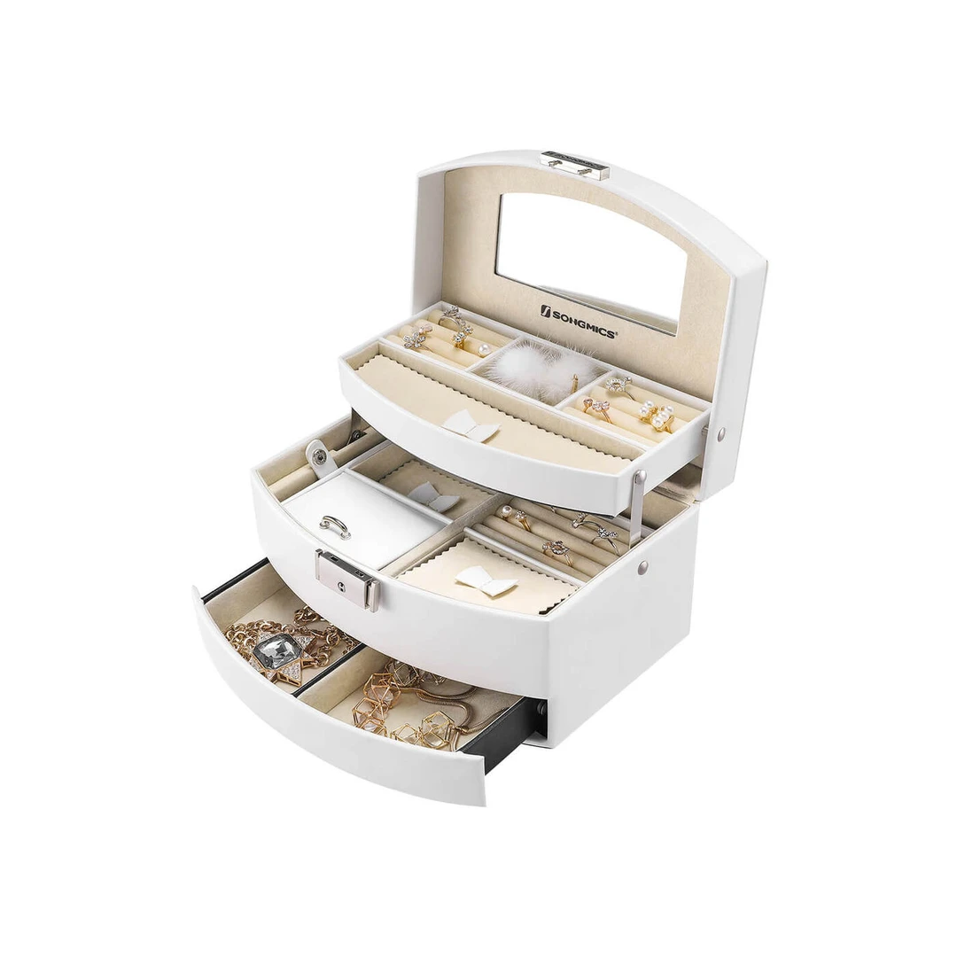 Elegantiškas SONGMICS papuošalų laikiklis jūsų brangenybėms