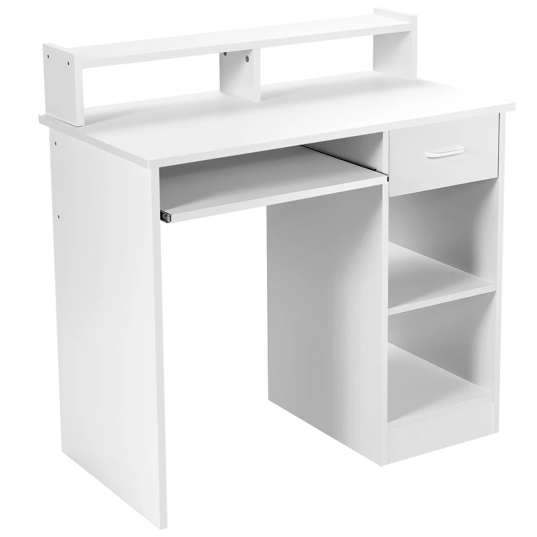 Baltas rašomasis stalas 105x55x89 cm su USB
