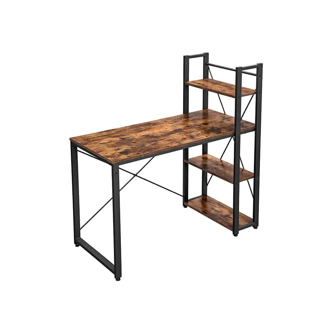 Vintažinis rašomasis stalas 120cm rudos-juodos spalvos