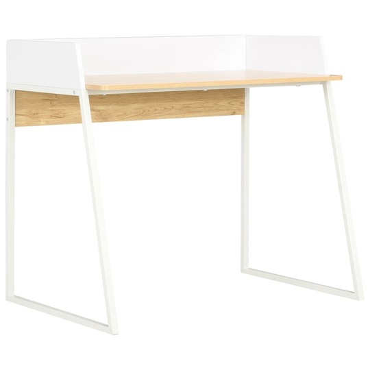 Rašomasis stalas, baltos ir ąžuolo spalvos, 90x60x88cm - Darbo stalai