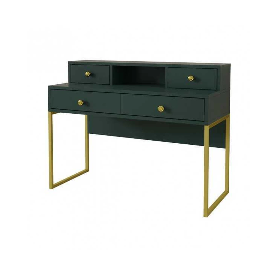 Šiuolaikiška žalia spintelė su metalinėmis kojomis