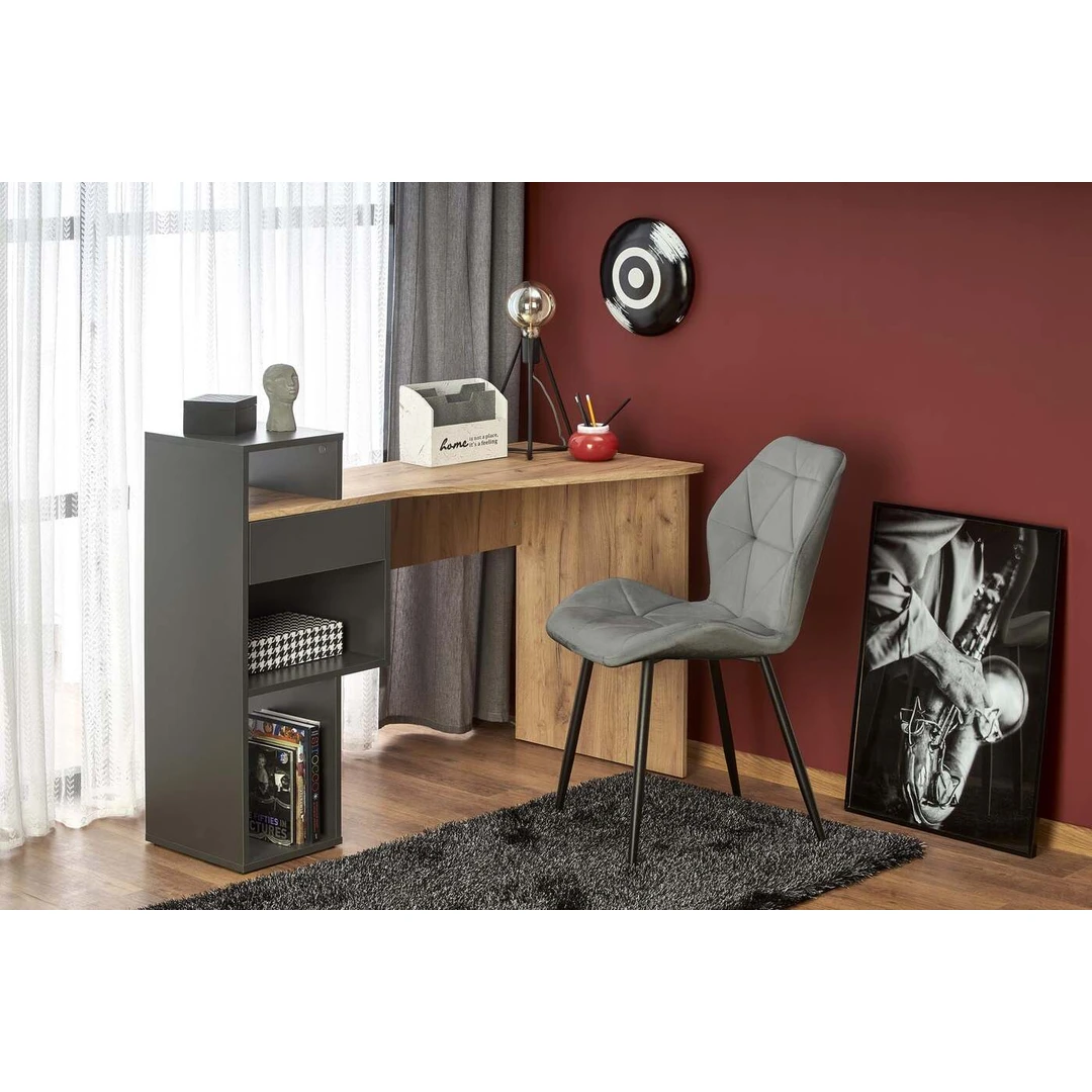 Elegantiški spintos spalvos antracitas/ąžuolas