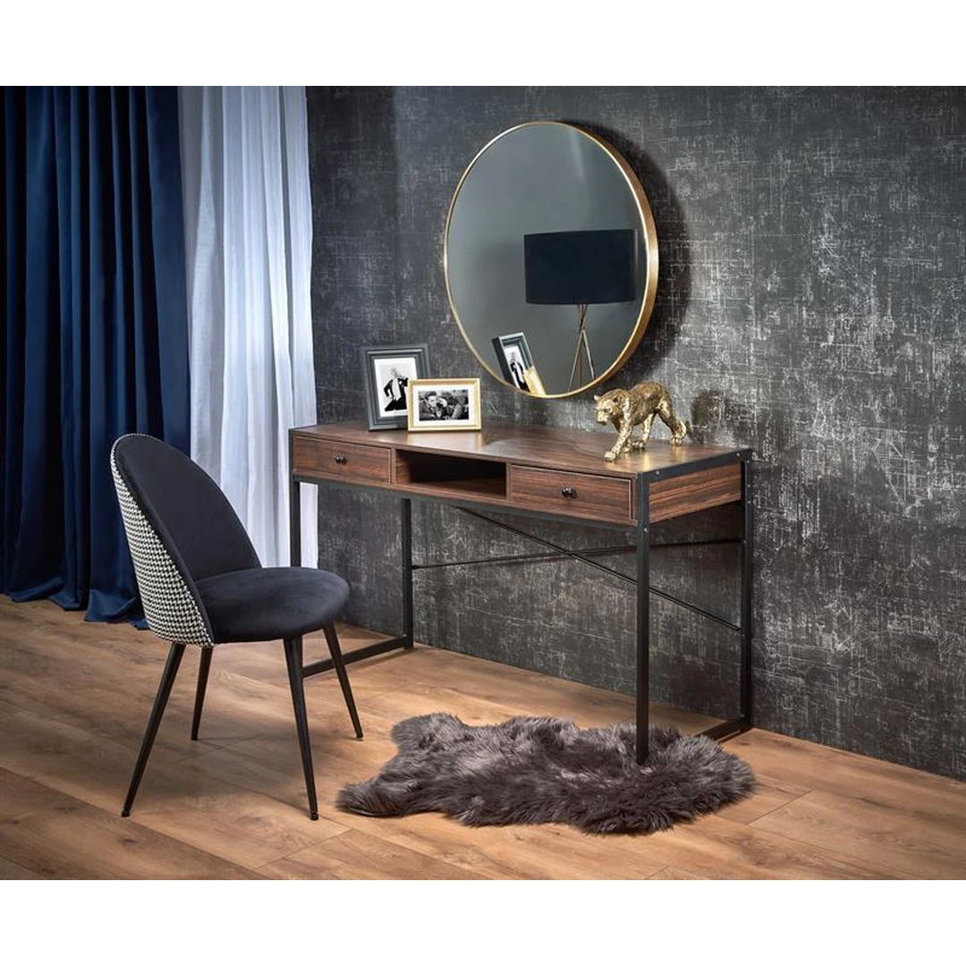 Elegantiška spintelė riešuto ir juodos spalvos