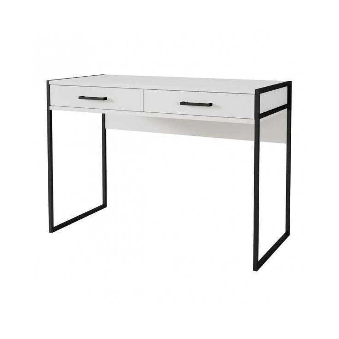 Šiuolaikiška balta spintelė su metalinėmis kojelėmis
