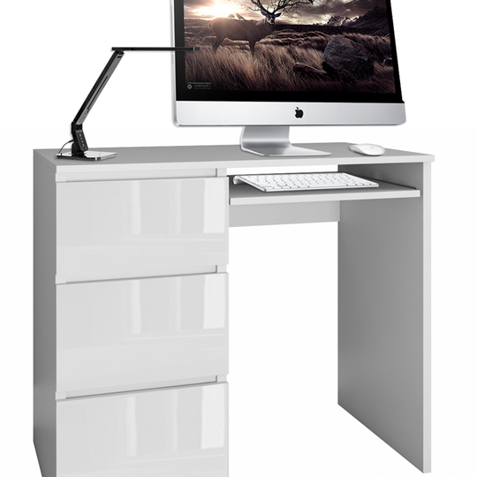 3 stalčių rašomasis stalas su klaviatūros lenta