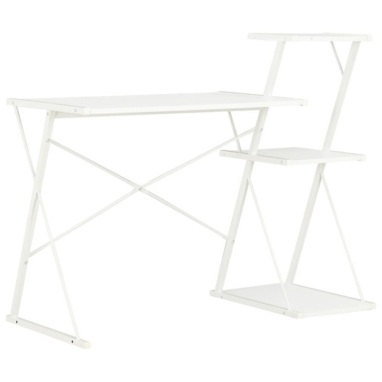 Rašomasis stalas su lentyna, baltos spalvos, 116x50x93cm - Darbo stalai