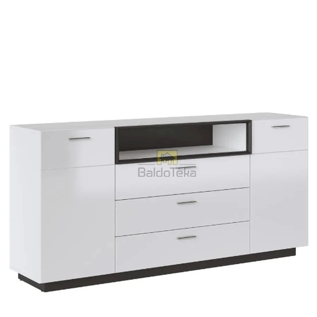 Moderni virtuvės spinta balti/juodi fasadai