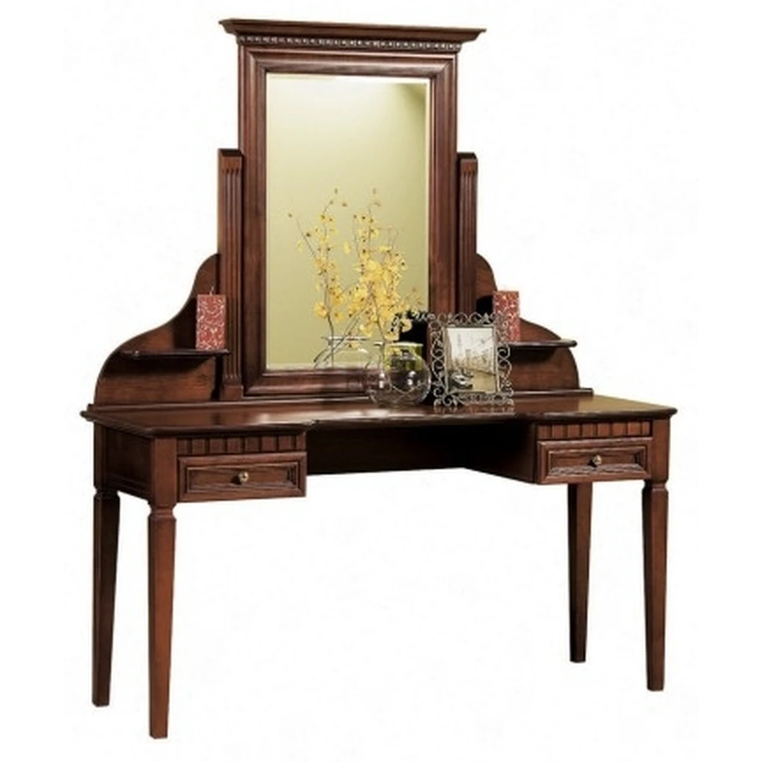 Elegantiškas RAWENO stalas Toffi spalvos su natūraliu medžio lukštu