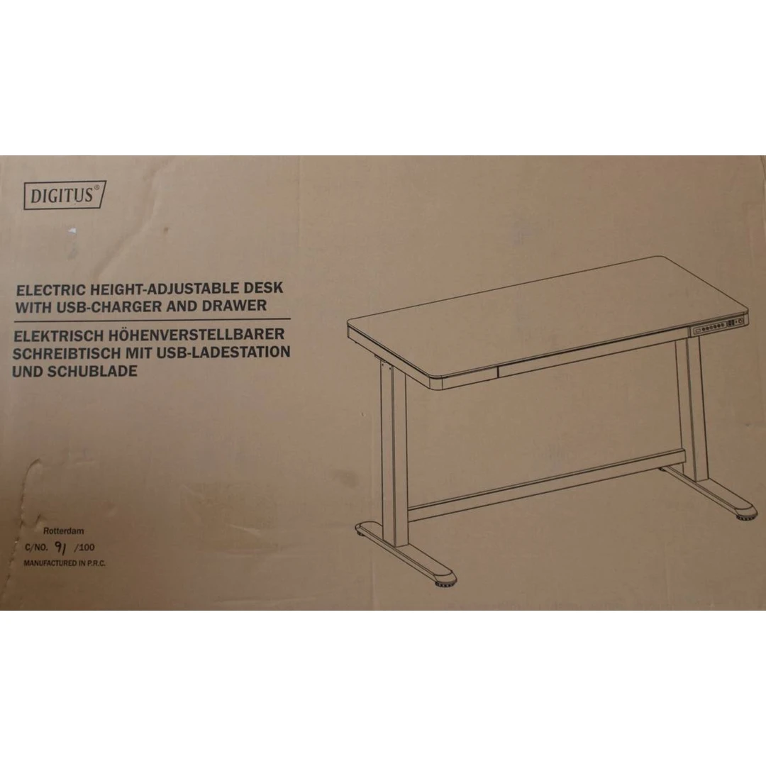 Reguliuojamo aukščio stalas Digitus DA-90406SO, Elektrinis, Balta, 120 × 72–121 × 60 cm - Darbo stalai