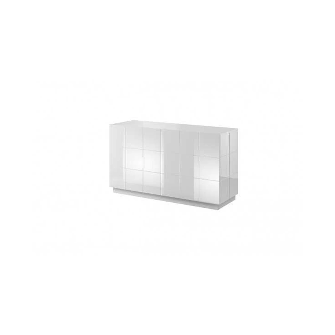 Šiuolaikiškas baltas stalas su blizgiu MDF