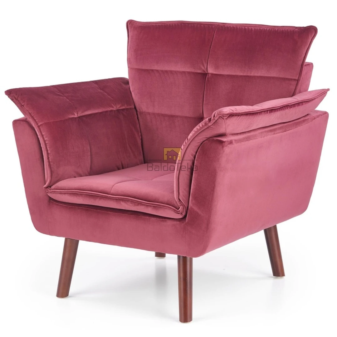 Ergonominė gobeleno kėdė su natūraliu medžiu