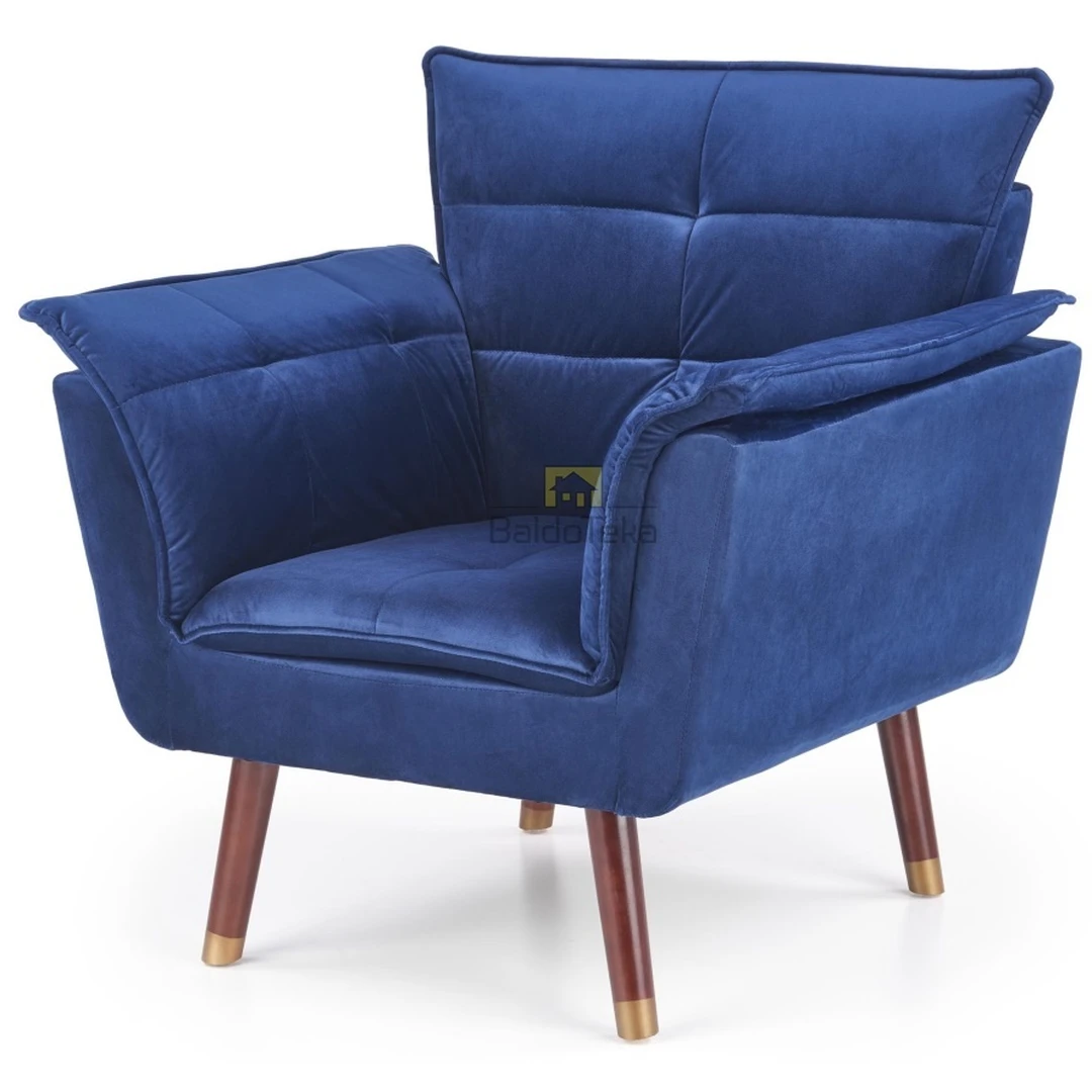 Ergonominė gobeleno kėdė su natūralaus medžio karkasu