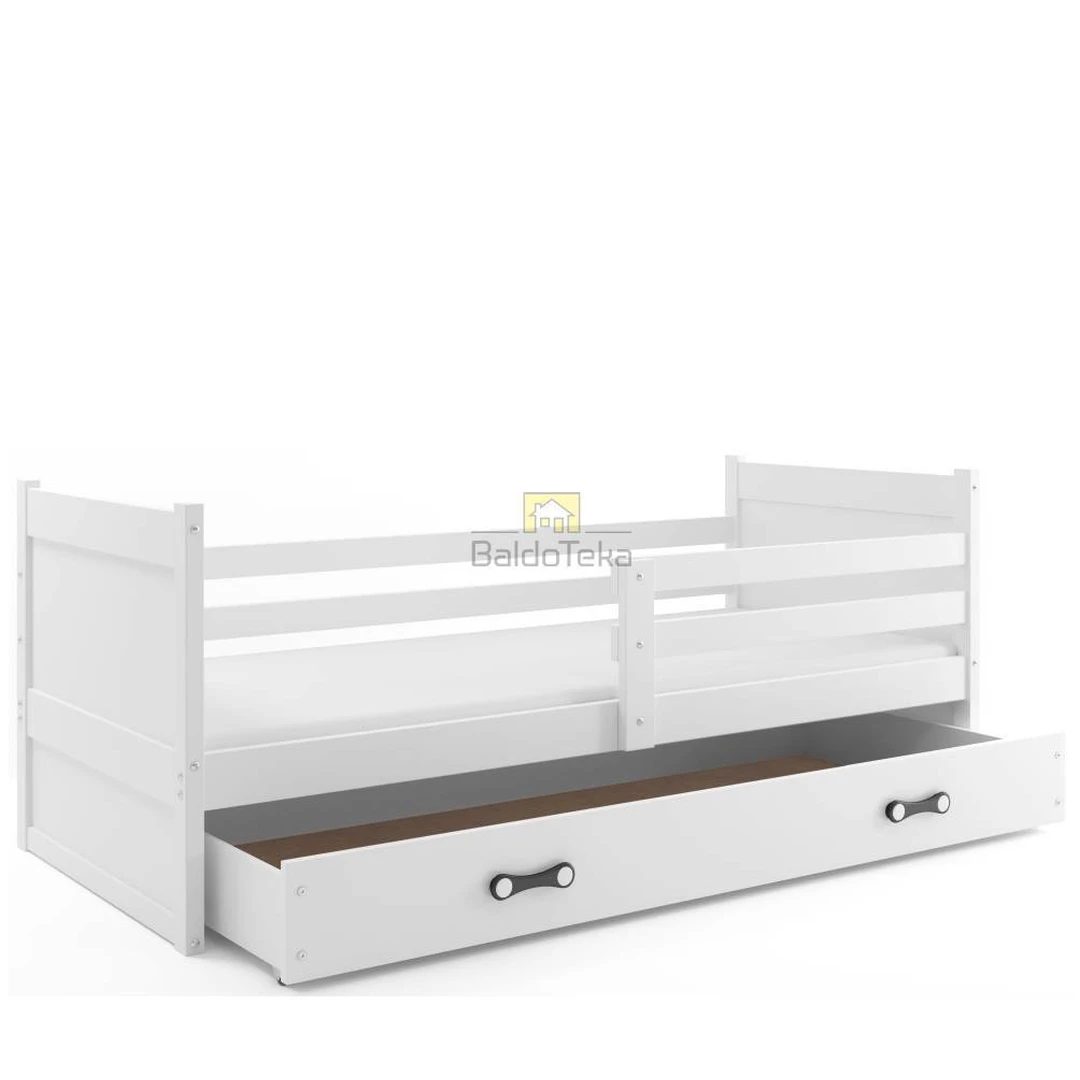 Ergonomiškas vaikiškas lovos rinkinys su poliuretaniniu čiužiniu ir apsaugine tvorele