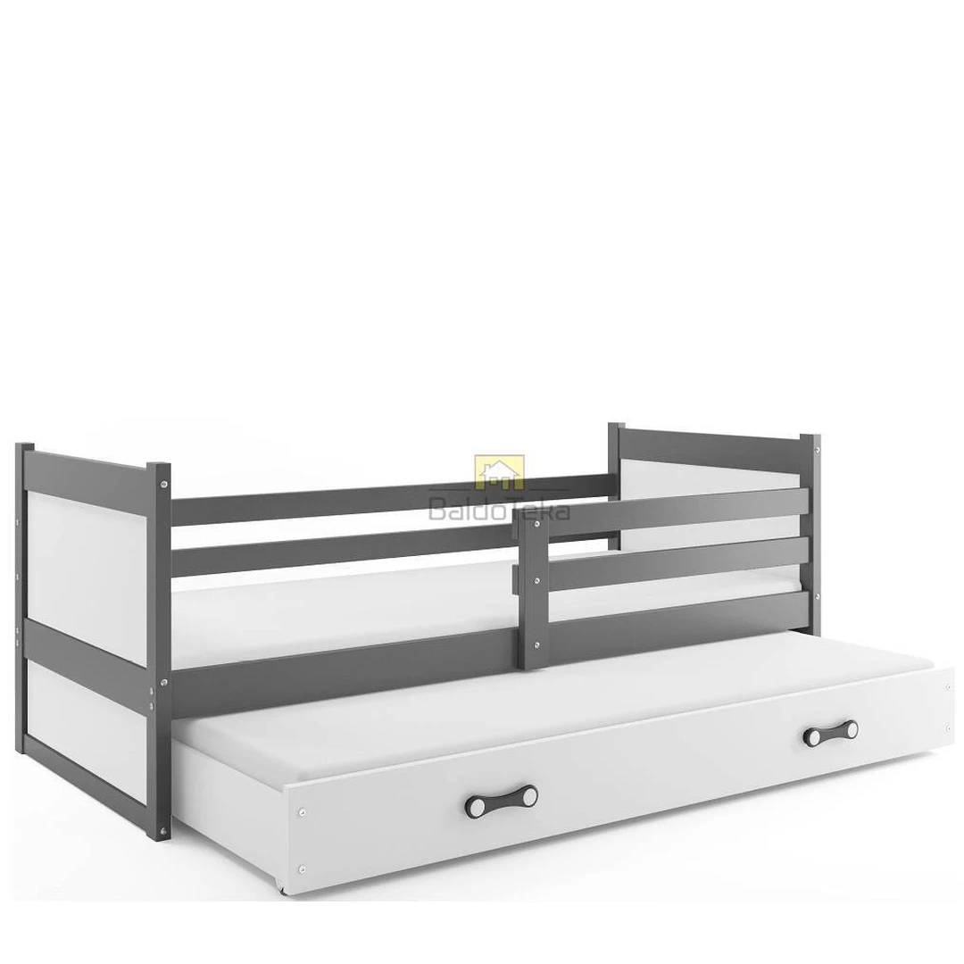 Ergonomiškas vaikiškas lovos komplektas su čiužiniu ir apsaugine tvorele