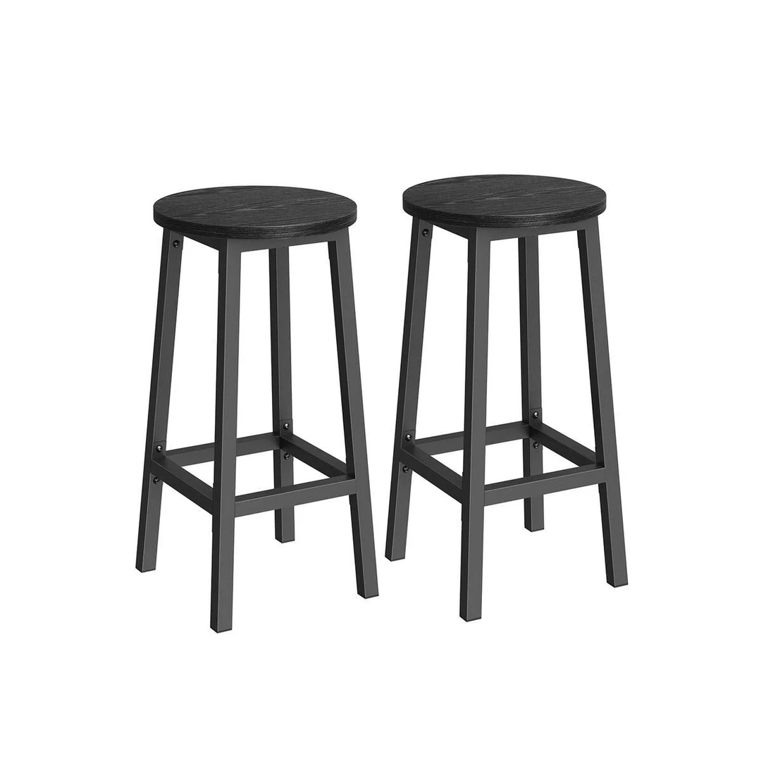 Juodos baro kėdės 32x65cm – stilingas 2 vnt. rinkinys