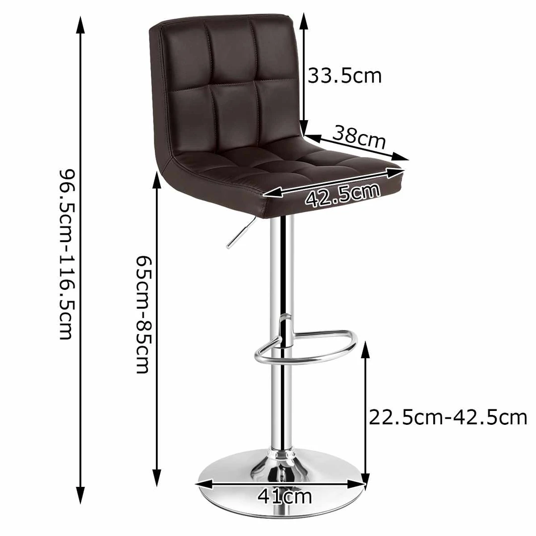 2 baro kėdės su reguliuojamu aukščiu 65–85 cm