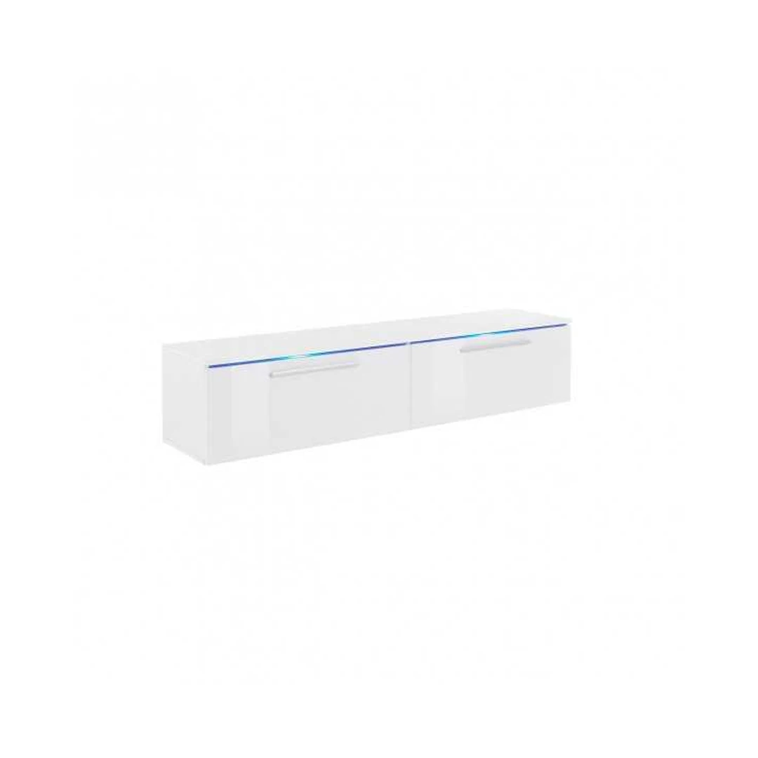 Šiuolaikiška pakabinama balta spinta su LED apšvietimu