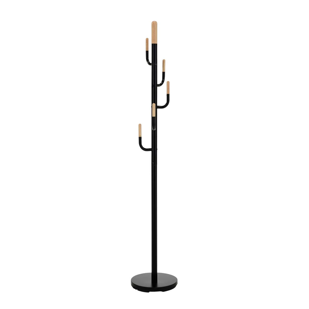 Moderni juoda spinta su natūraliu medžio masyvu