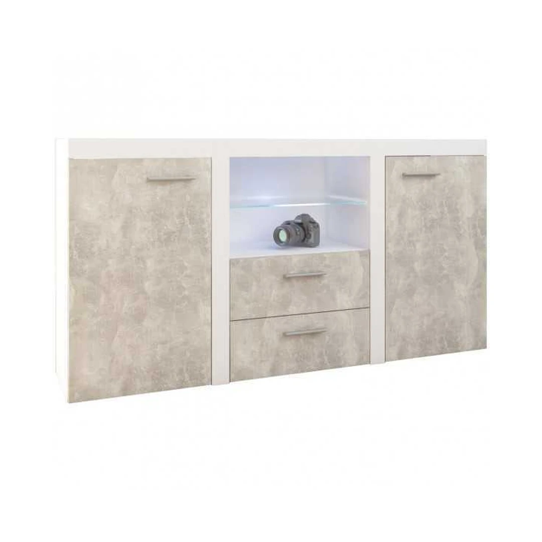 Šviesus betonas / baltas laminatas stalo stalviršis